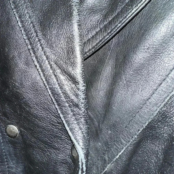 Women's Vintage Sanzzini Genuine Leather Jacket XL Black Made in India Biker - Picture 12 of 16